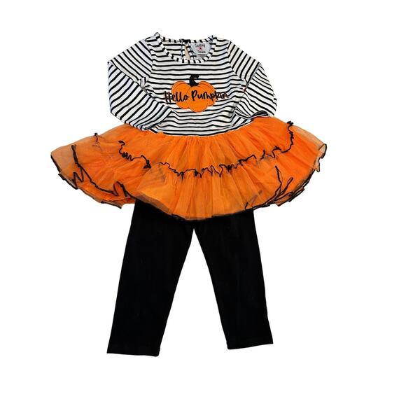Counting Daisies Other - Counting Daisies Hello Pumpkin Halloween 2 Pc Dress/Tutu & Leggings 18M